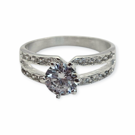 Anillo solitario tiras